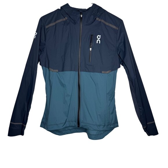 On Cloud Blue/Teal Core Jacket Packable Lightweight Running Weather Jacket W  M - Picture 1 of 9